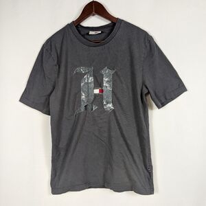 TOMMY HILFIGER Mens Lewis Hamilton Graphic T-Shirt Top Large Gray Cotton A027